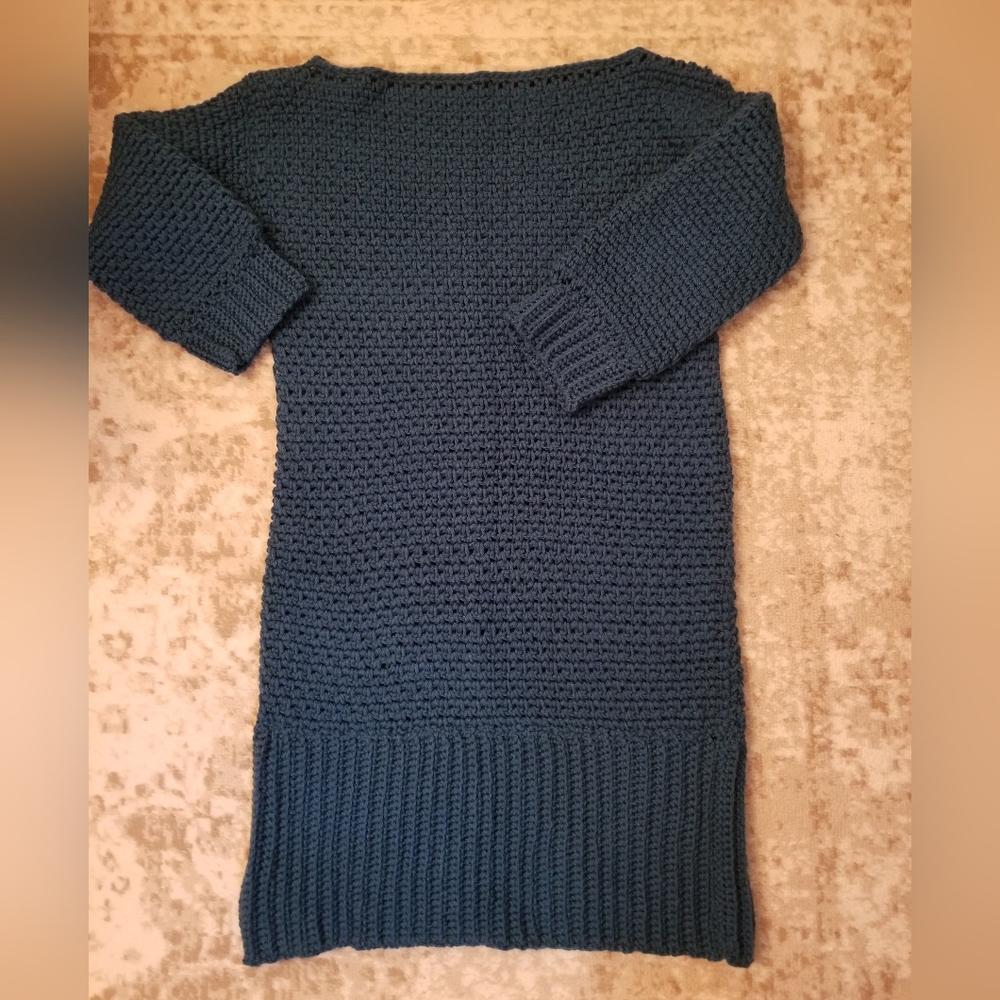 Cozy Blue Knit Sweater Dress